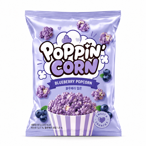 POPPIN' CORN Blueberry Popcorn package